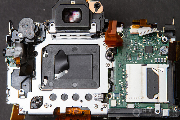 CCD Sensor Assembly Removed and Damaged Shutter Visible