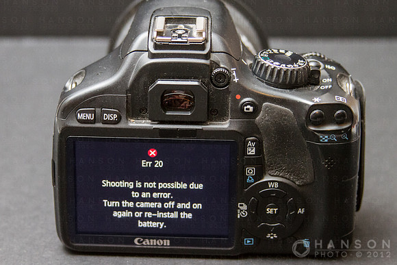 err 20 Shooting is not possible due to an error.